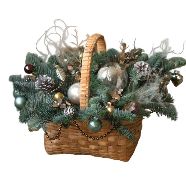 Букет цветов "Новогодняя корзина №3" Букет цветов "Новогодняя корзина №3"